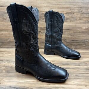 Ariat Solado VentTEK Mens 11.5EE Wide Square Toe Black 13" Western Boot 10027203